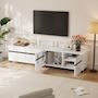 Voir la diapositive 4 : MERAX Meuble tv blanc 180 cm mdf