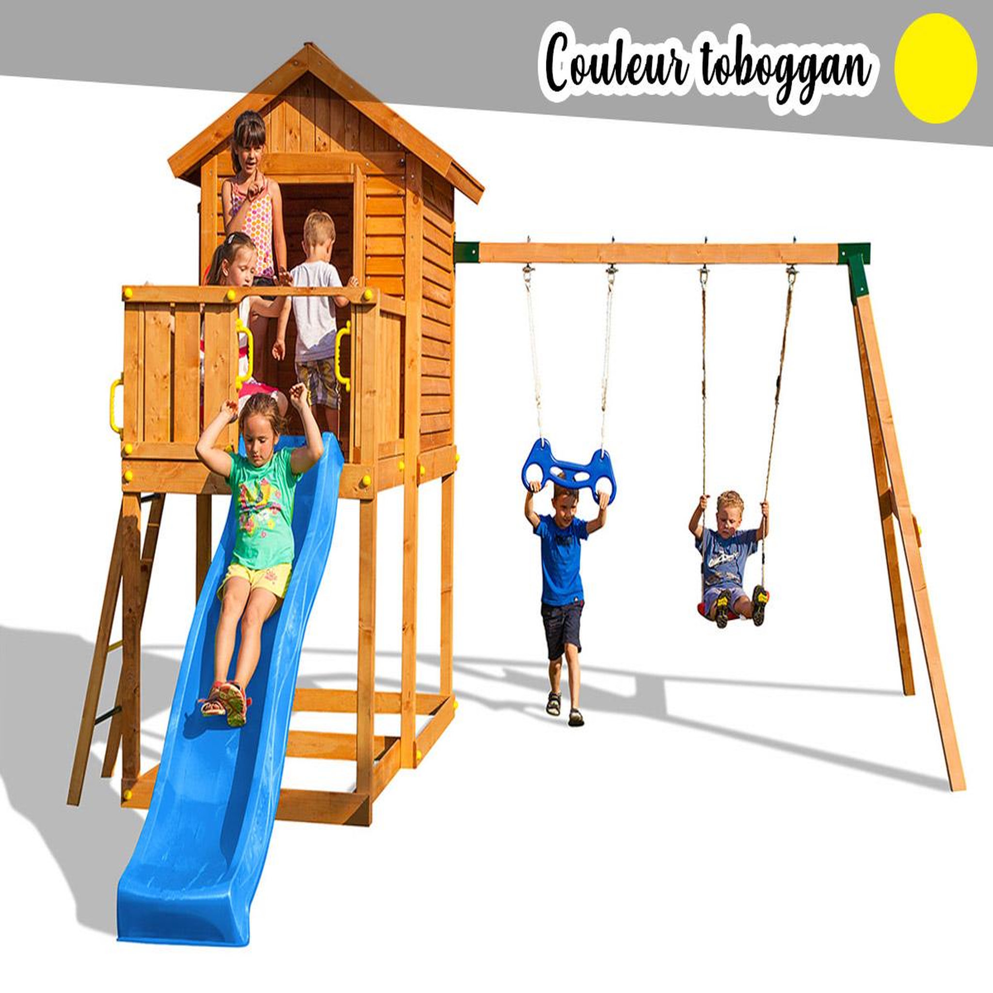 Voir la diapositive 1 : Fungoo Aire de jeux My house Move - Toboggan Jaune - Fungoo