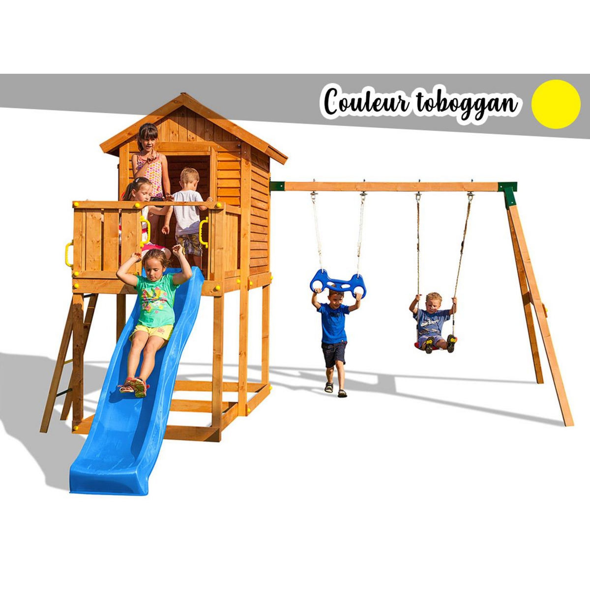 Fungoo Aire de jeux My house Move - Toboggan Jaune - Fungoo