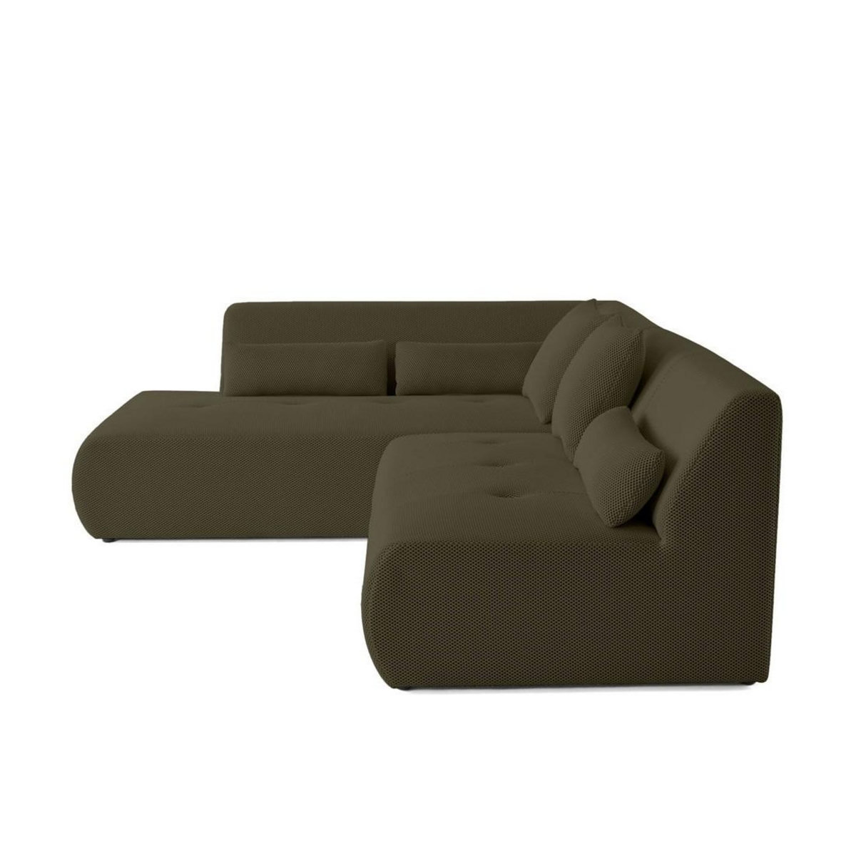 LISA DESIGN Onyx - canapé modulable d'angle gauche - 5 places - en tissu mailles 3d