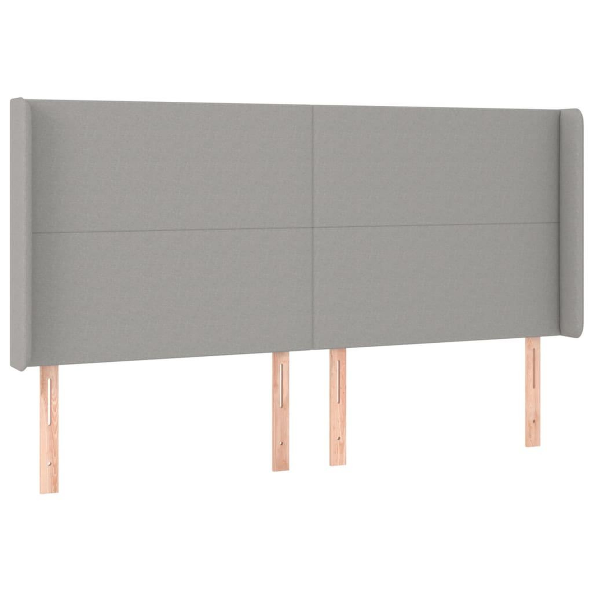 Voir la diapositive 2 : VIDAXL Tete de lit avec oreilles Gris clair 203x16x118/128 cm Tissu