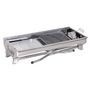 Voir la diapositive 4 : OUTSUNNY Outsunny Barbecue à charbon pliable portable BBQ grill sur pied avec étagères + grille + plaque cuisson dim. 104L x 33l x 70H cm acier inox.