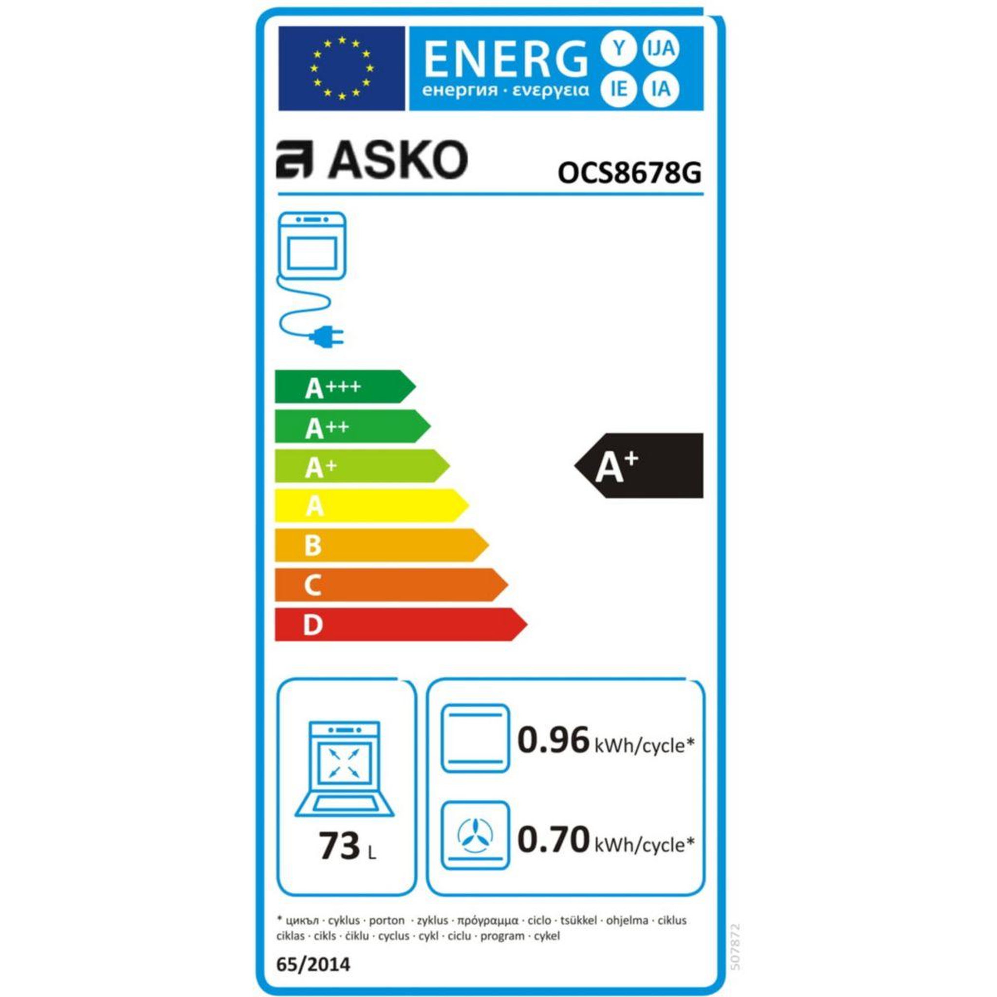 Voir la diapositive 6 : ASKO Four encastrable ocs8678g
