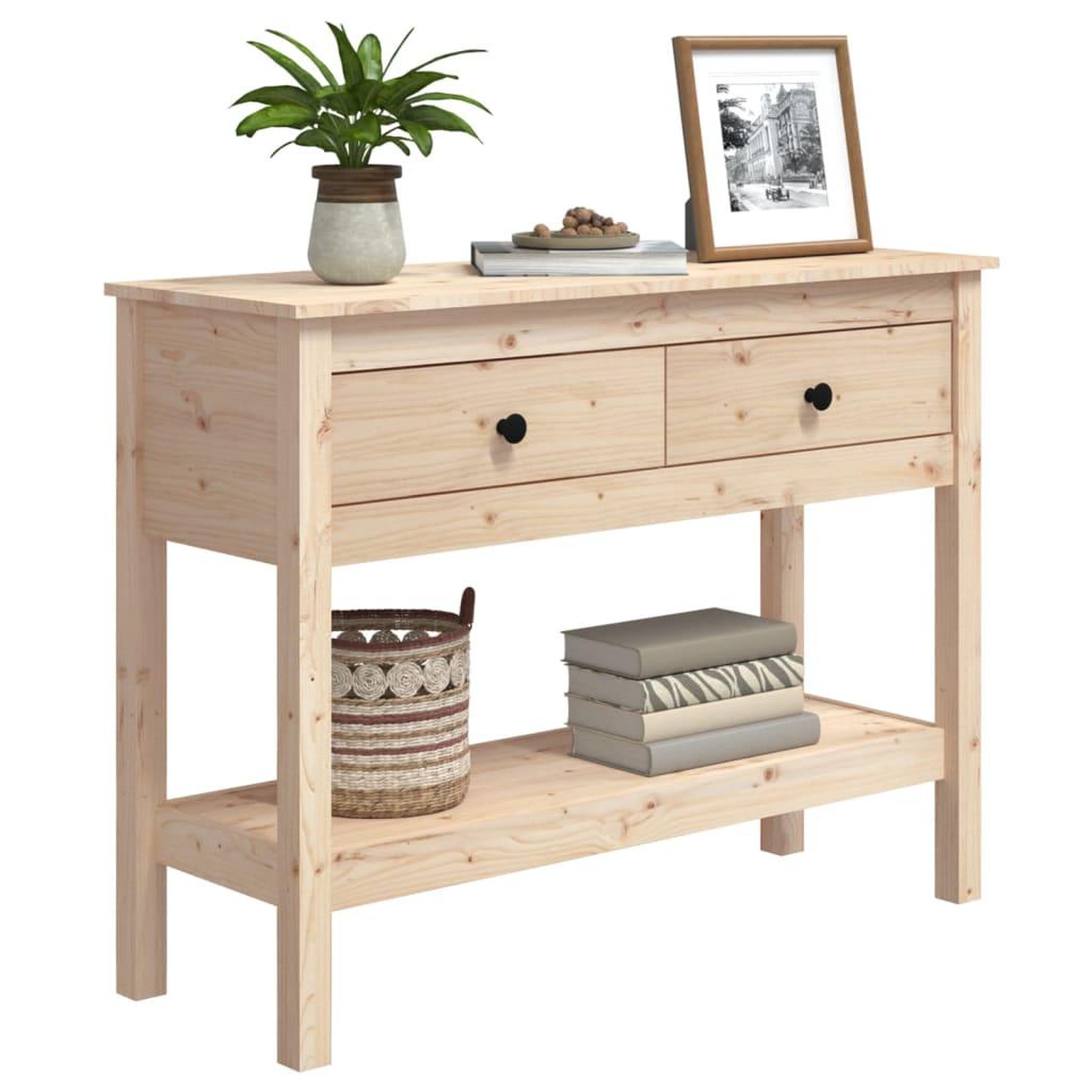 Voir la diapositive 4 : VIDAXL Table console 100x35x75 cm Bois massif de pin