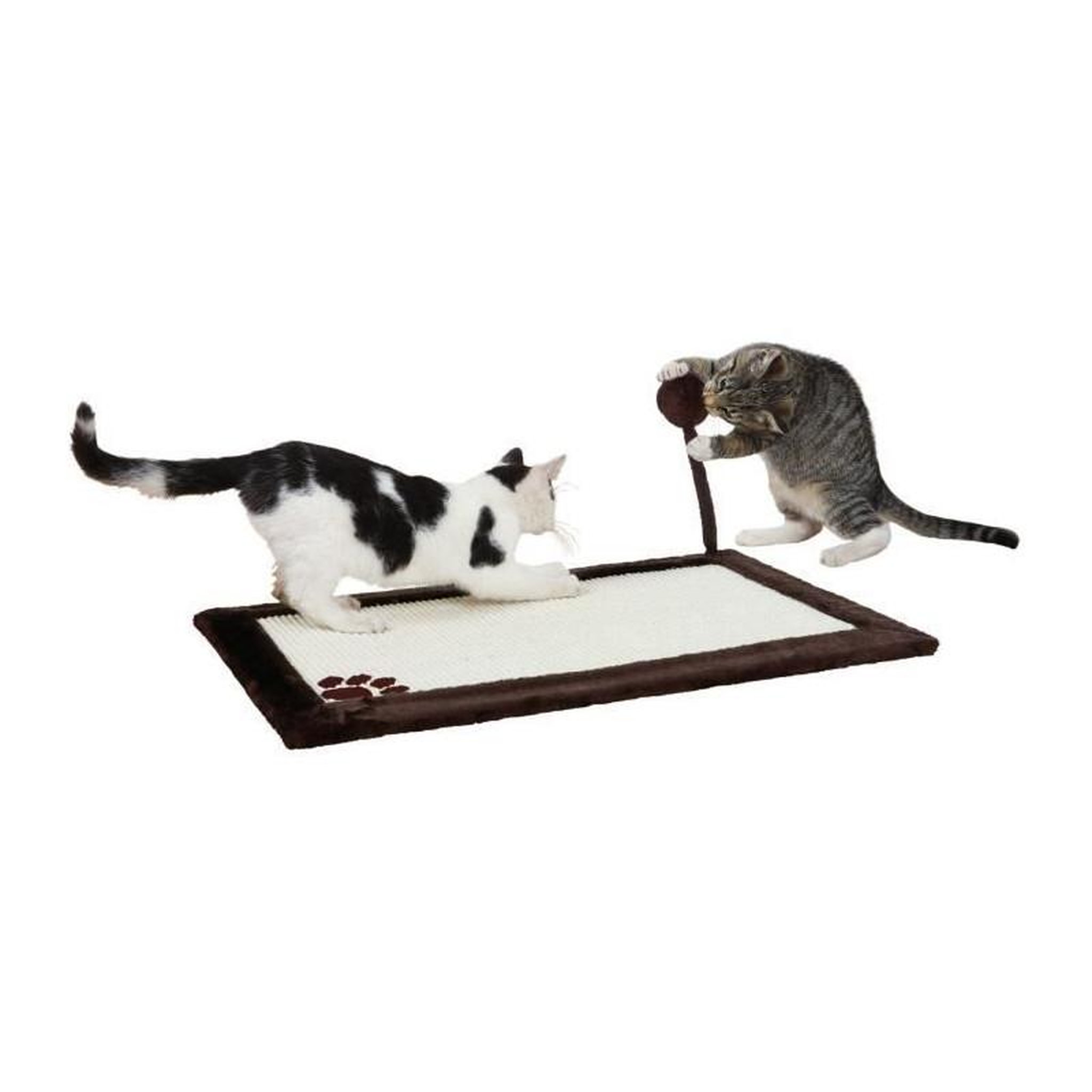 Voir la diapositive 2 : Trixie Tapis griffoir avec jouet - TRIXIE - Tapis en sisal / Peluche - 70 x 45 cm - Naturel / Brun
