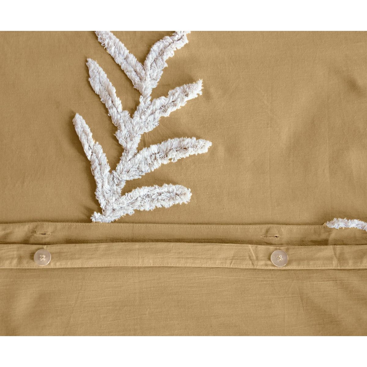 Home collection Parure de couette tuftées en coton lavé - feuillu