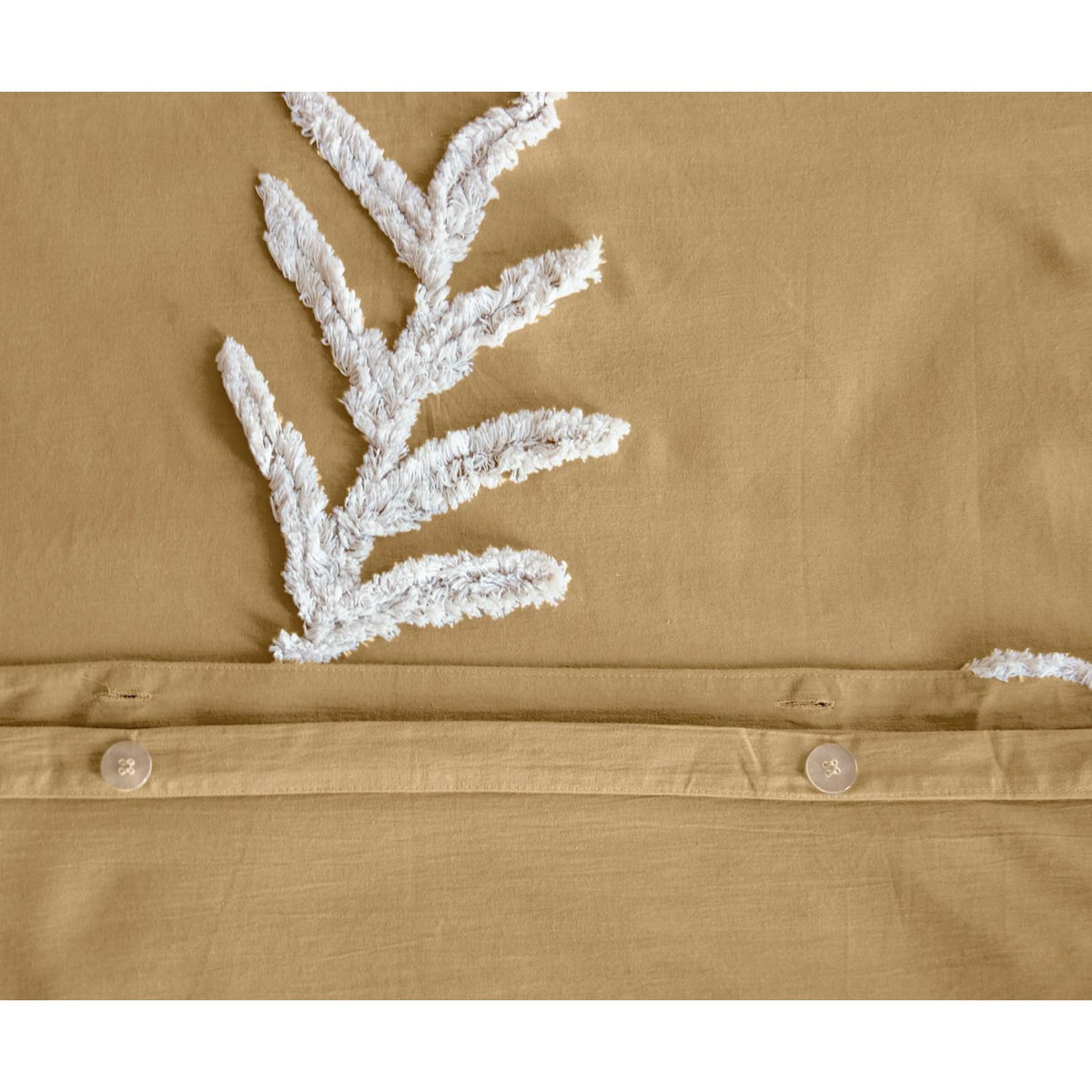 Home collection Parure de couette tuftées en coton lavé - feuillu