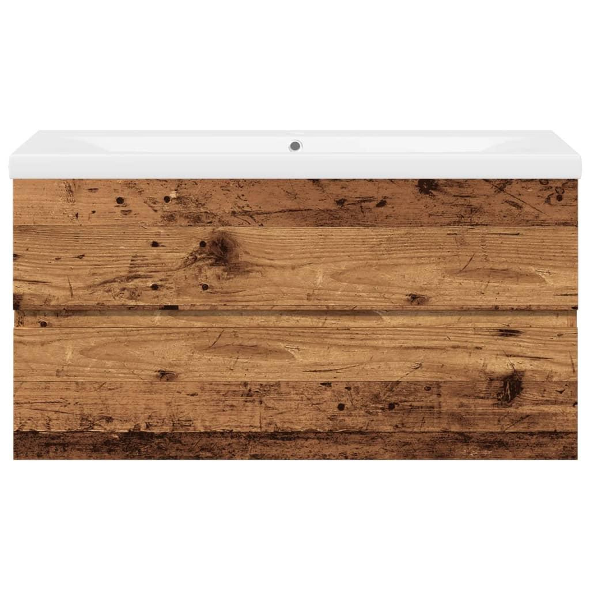 Voir la diapositive 5 : VIDAXL Armoire lavabo avec bassin integre vieux bois
