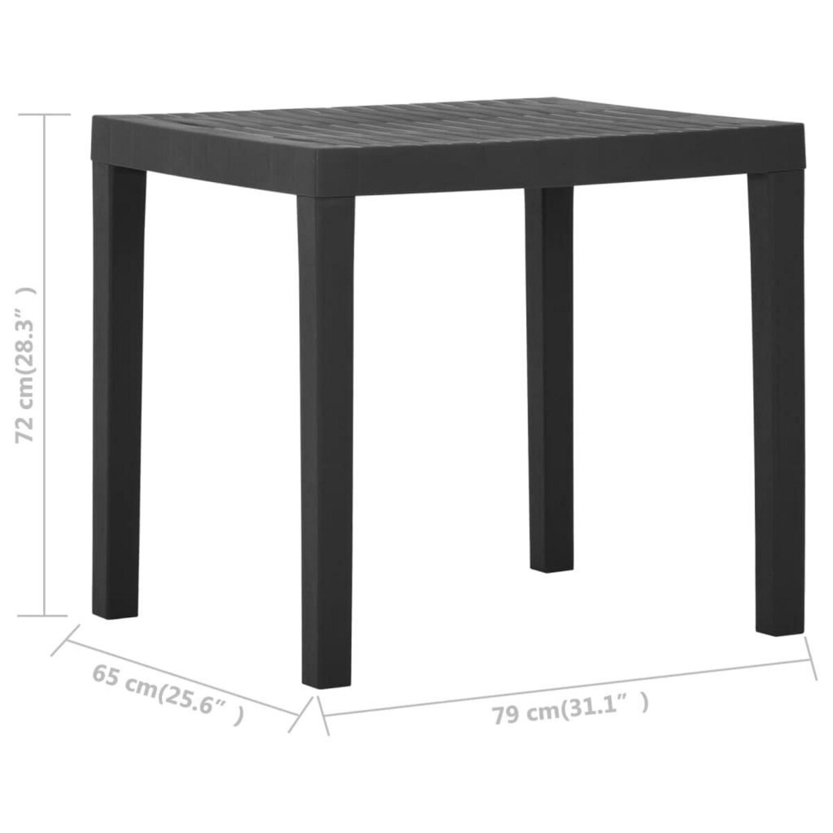 VIDAXL Table de jardin Gris 79x65x72 cm Plastique