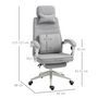 Voir la diapositive 3 : VINSETTO Fauteuil de bureau manager grand confort dossier réglable repose-pied coussin lombaire roulettes 360° lin 62L x 68P x 127H cm gris