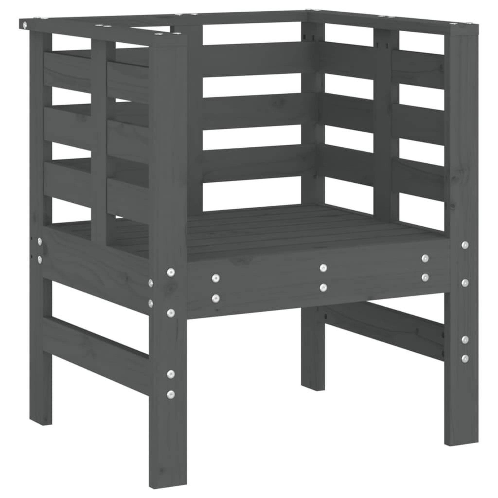 Voir la diapositive 4 : VIDAXL Chaises de jardin lot de 2 gris 61,5x53x71cm bois de pin massif