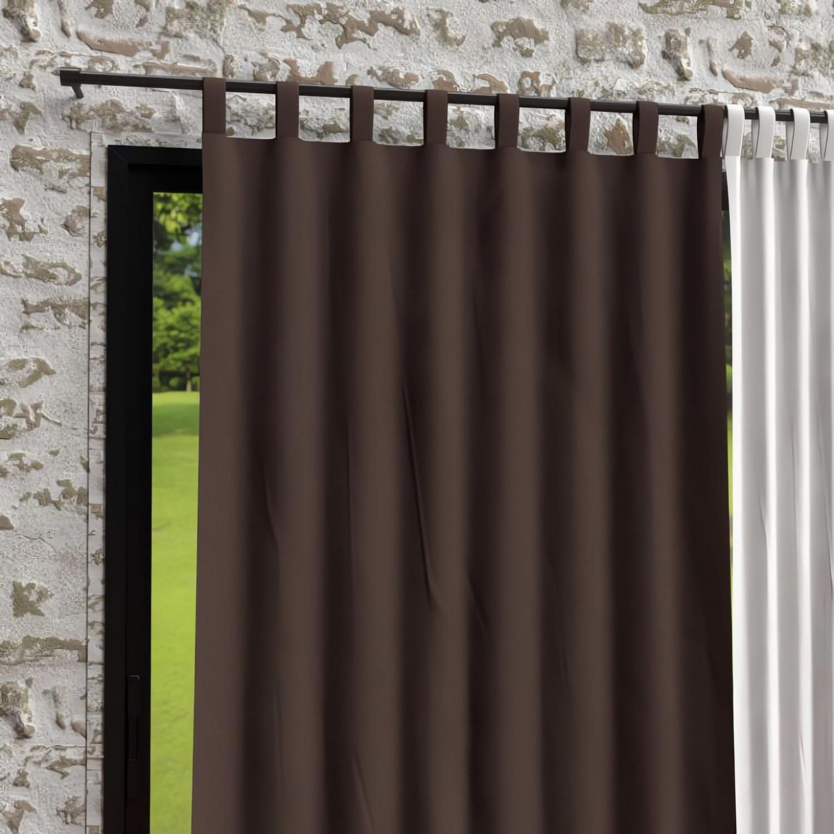 SOLEIL D'OCRE Rideau à pattes en microfibre lavée 135x250 cm BOHEME, par Soleil d'Ocre