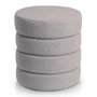 Voir la diapositive 1 : Paris Prix Pouf Tissu Bouclette  Bobine  46cm Gris