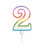 Voir la diapositive 1 : Paris Prix Bougie d'Anniversaire  Chiffre 2  10cm Multicolore