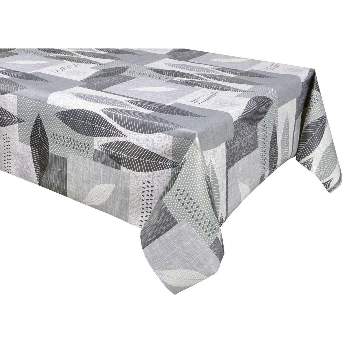 HABITABLE Nappe en toile cirée rectangulaire Opus - 140 x 200 cm - Gris
