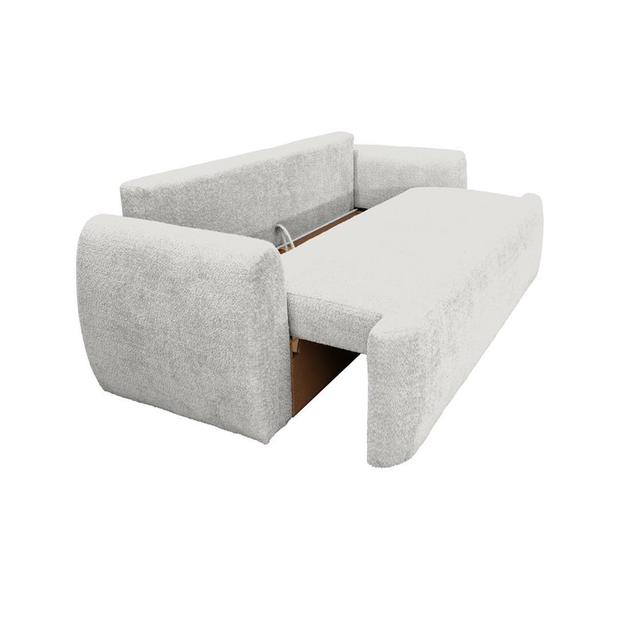Voir la diapositive 3 : BEST MOBILIER Mahina - canapé droit 3 places - convertible avec coffre - en tissu bouclette