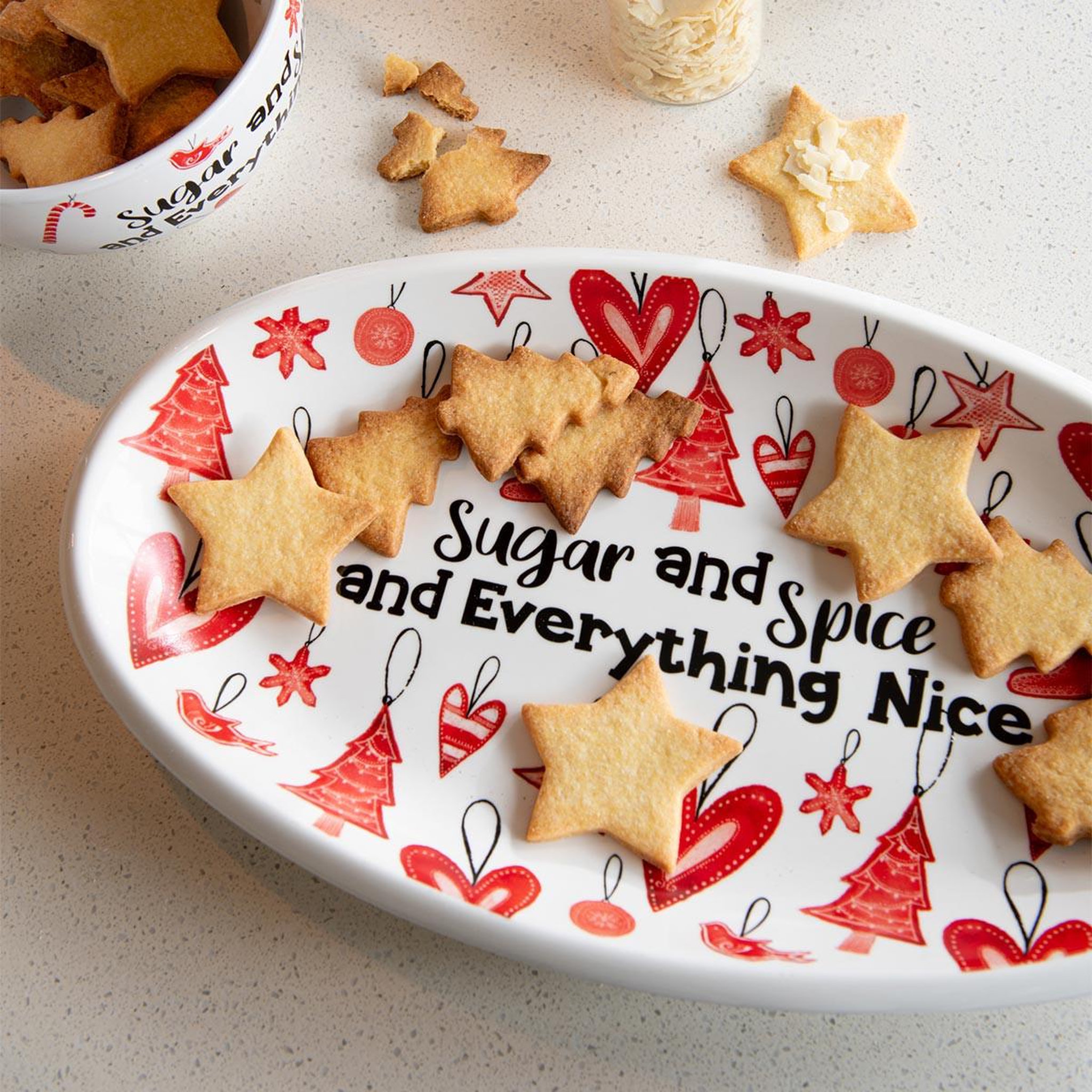 Voir la diapositive 4 : J-LINE Assiette de présentation de noël  bakery  55cm rouge