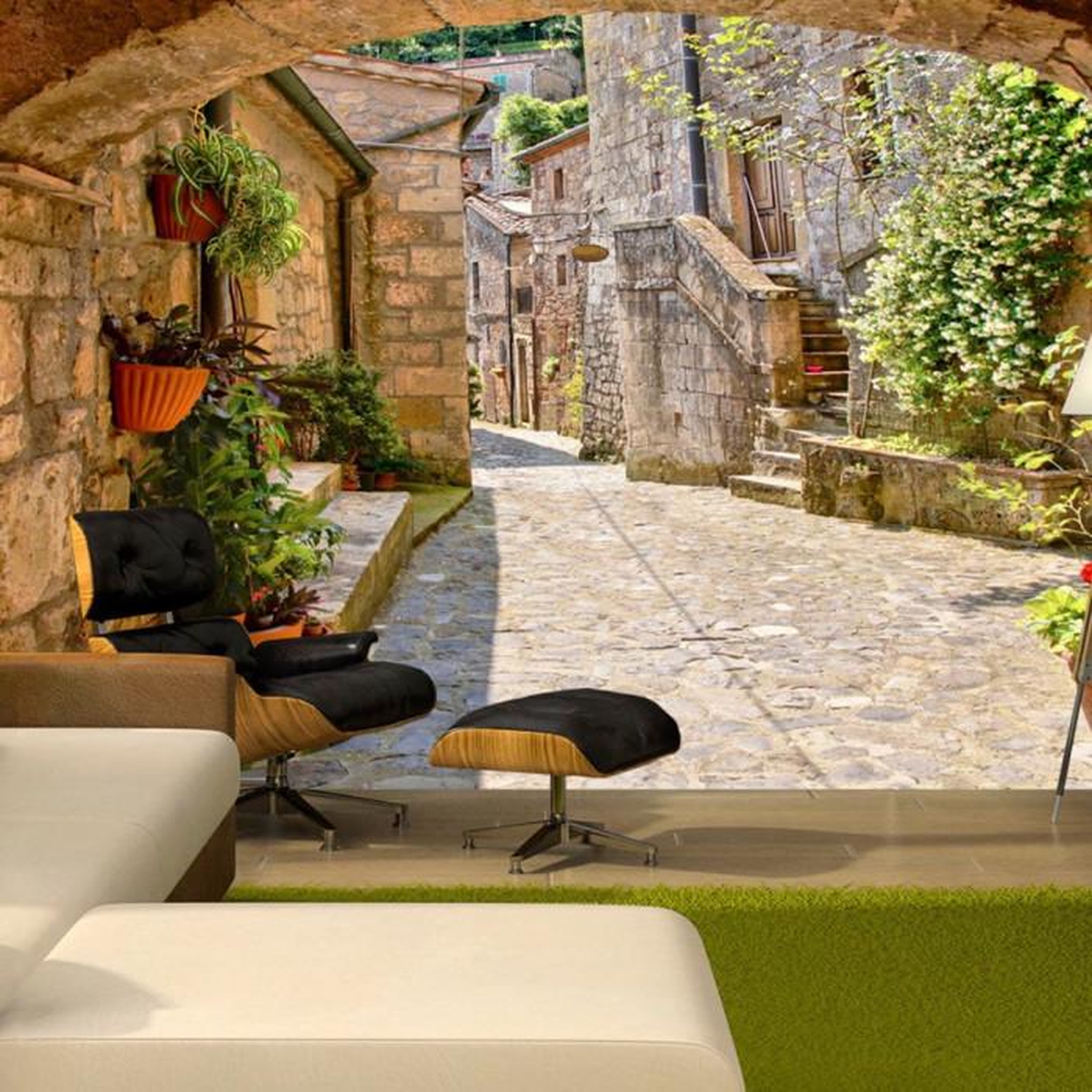 Paris Prix Papier Peint  Provincial Alley in Tuscany. Coloris disponibles : Multicolore