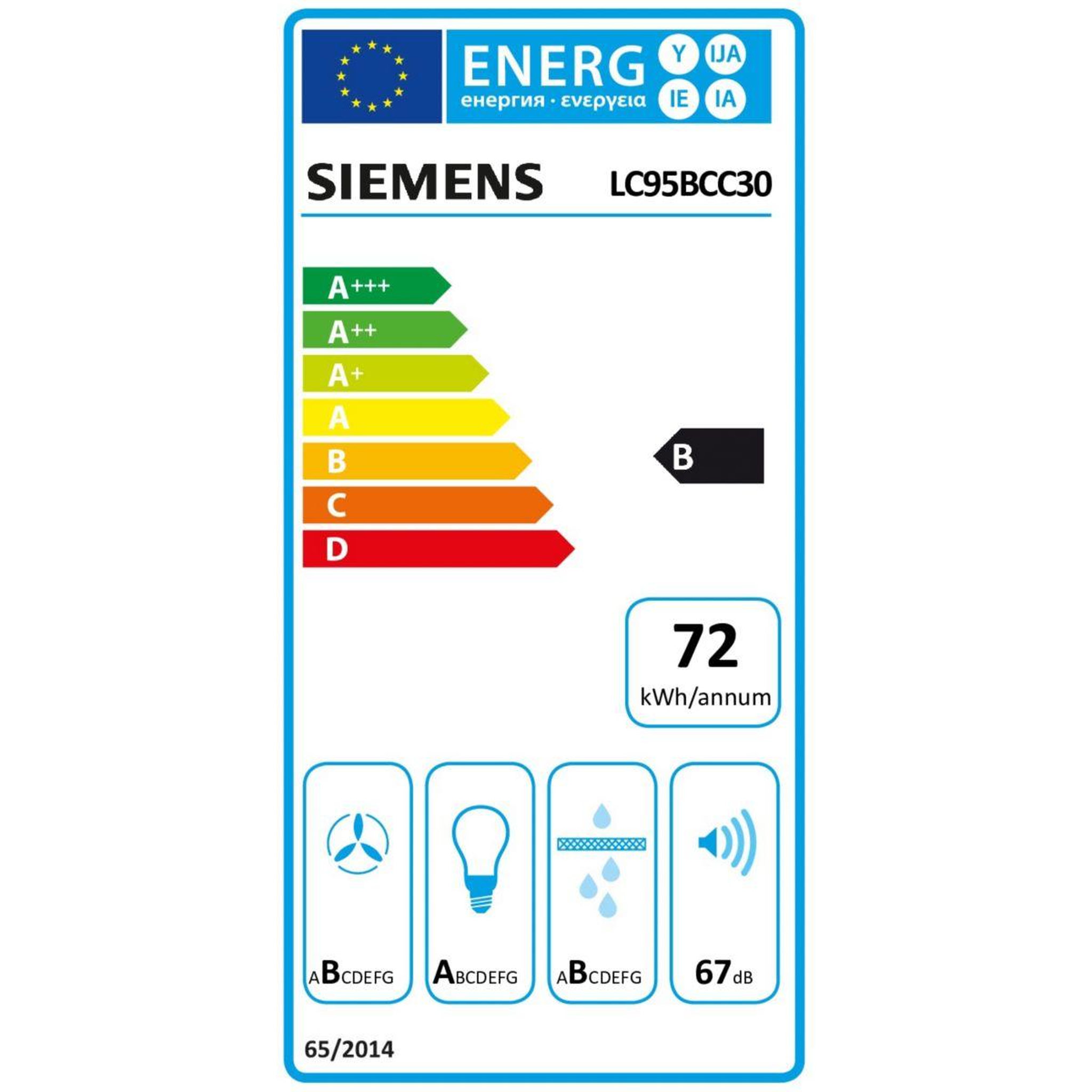 Voir la diapositive 6 : Siemens Hotte décorative murale lc95bcc30