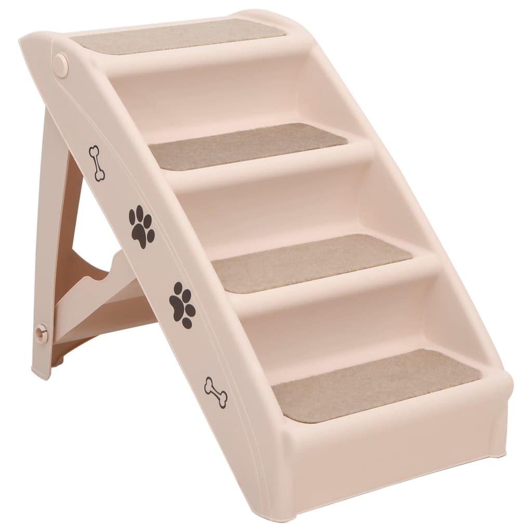 VIDAXL Escaliers pliables pour chiens creme 62x40x49,5 cm