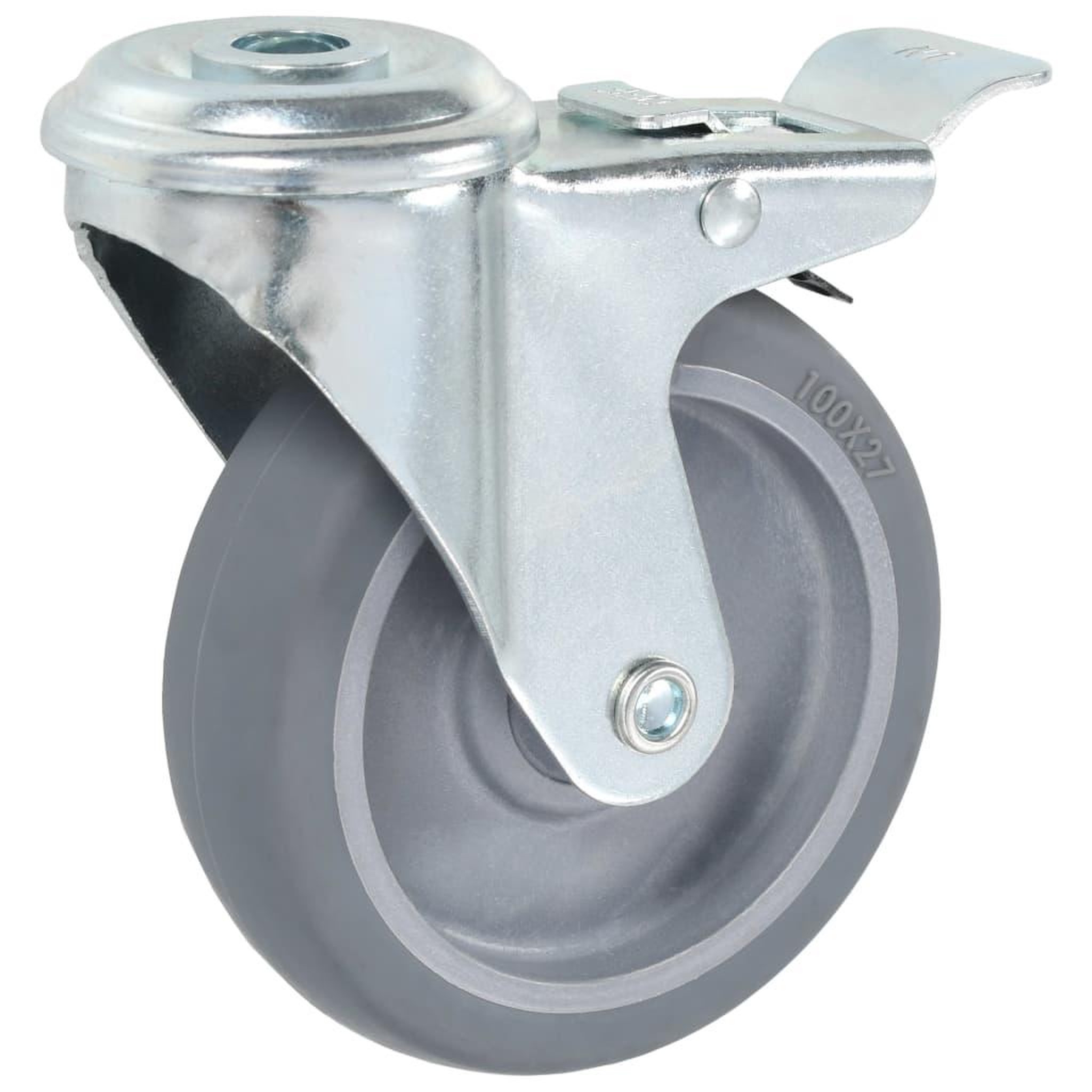 Voir la diapositive 3 : VIDAXL 4 pcs Roulettes pivotantes a trou de boulon 100 mm