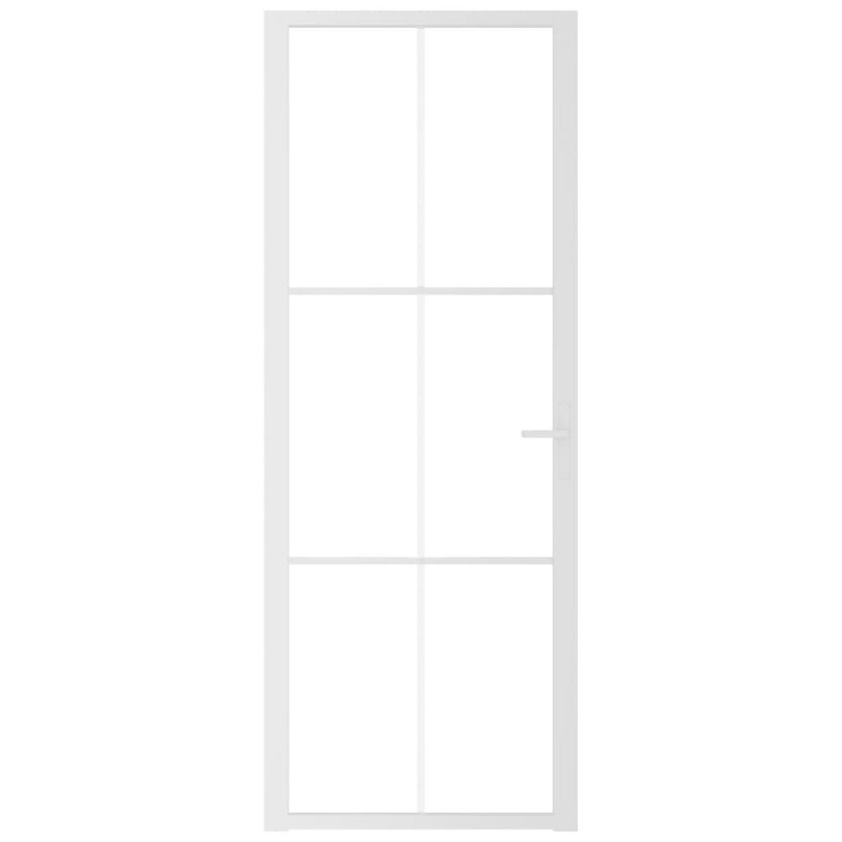 VIDAXL Porte interieure 76x201,5 cm Blanc Verre ESG et aluminium