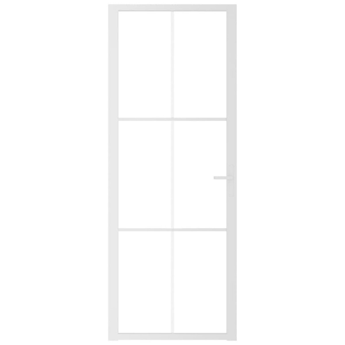 VIDAXL Porte interieure 76x201,5 cm Blanc Verre ESG et aluminium