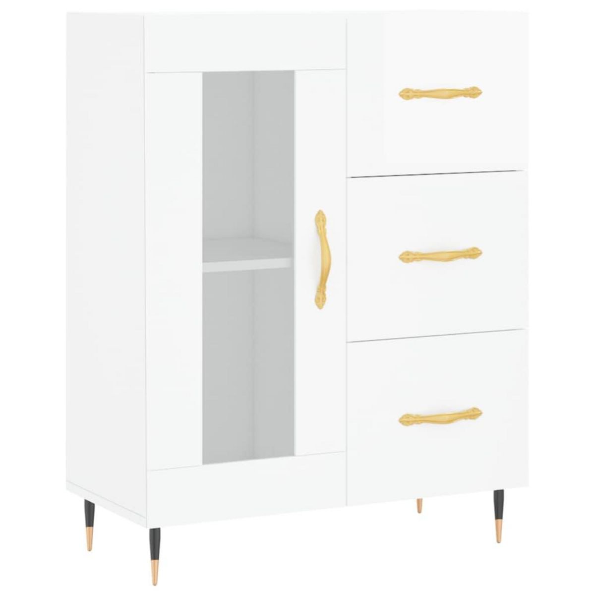 VIDAXL Buffet Blanc brillant 69,5x34x90 cm Bois d'ingenierie