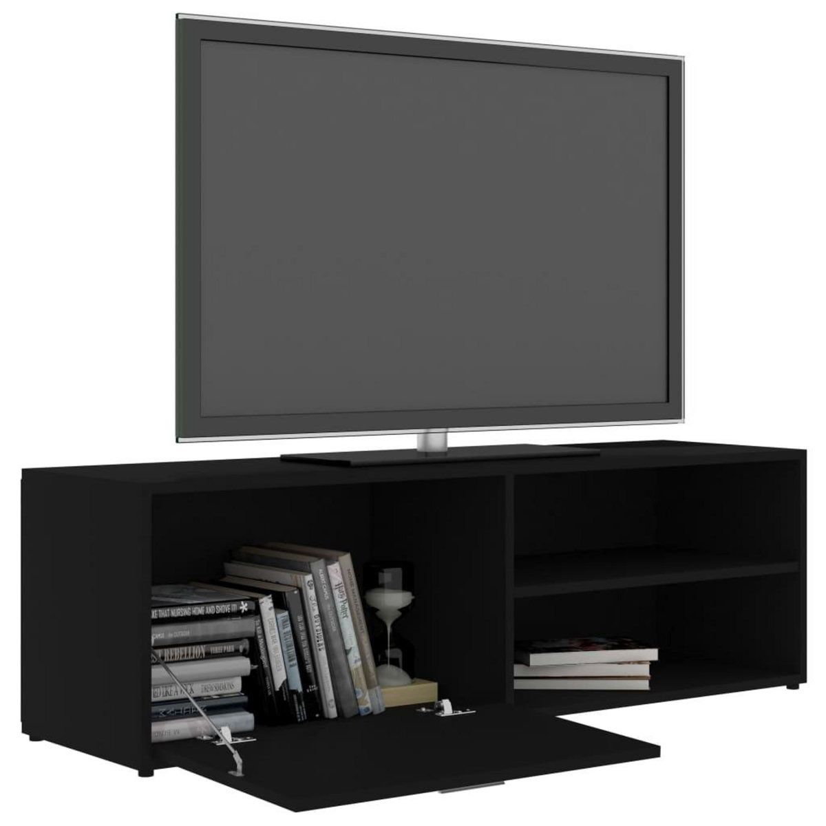 VIDAXL Meuble TV Noir 120x34x37 cm Bois d'ingenierie