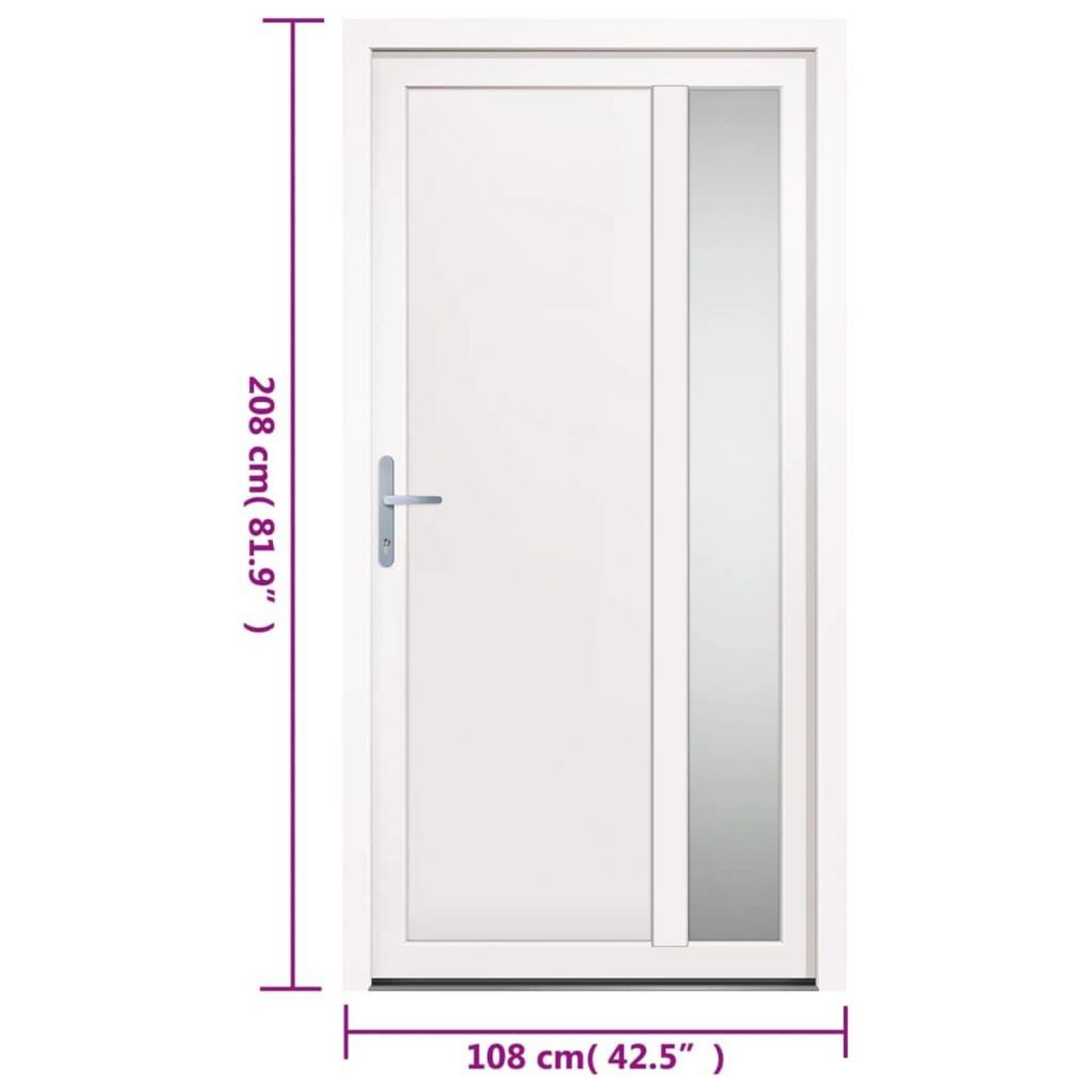 VIDAXL Porte d'entree Blanc 108x208 cm PVC