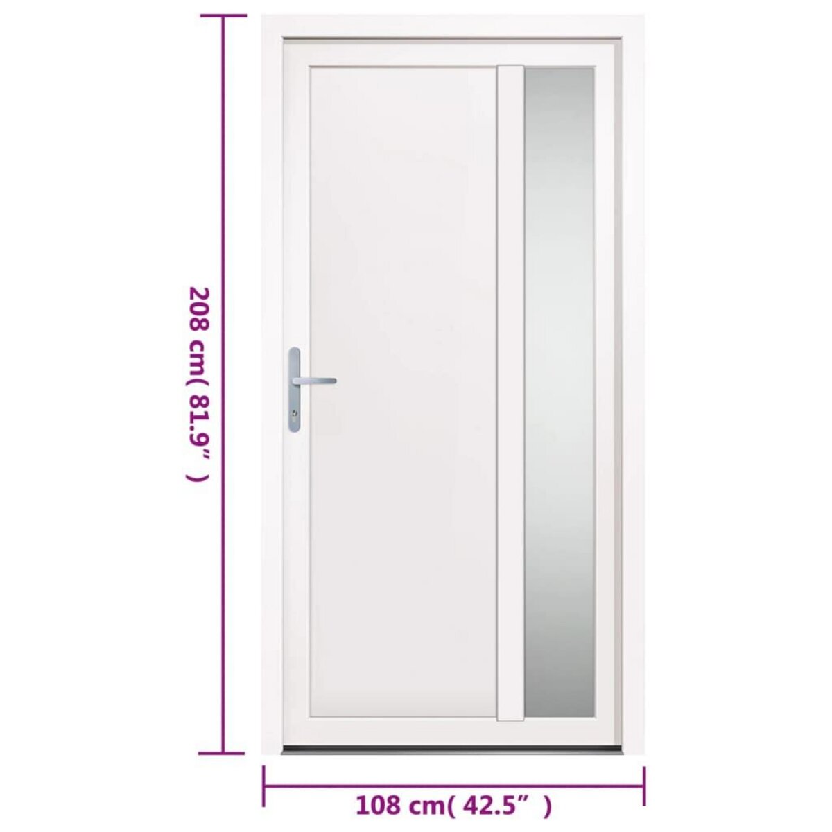 VIDAXL Porte d'entree Blanc 108x208 cm PVC