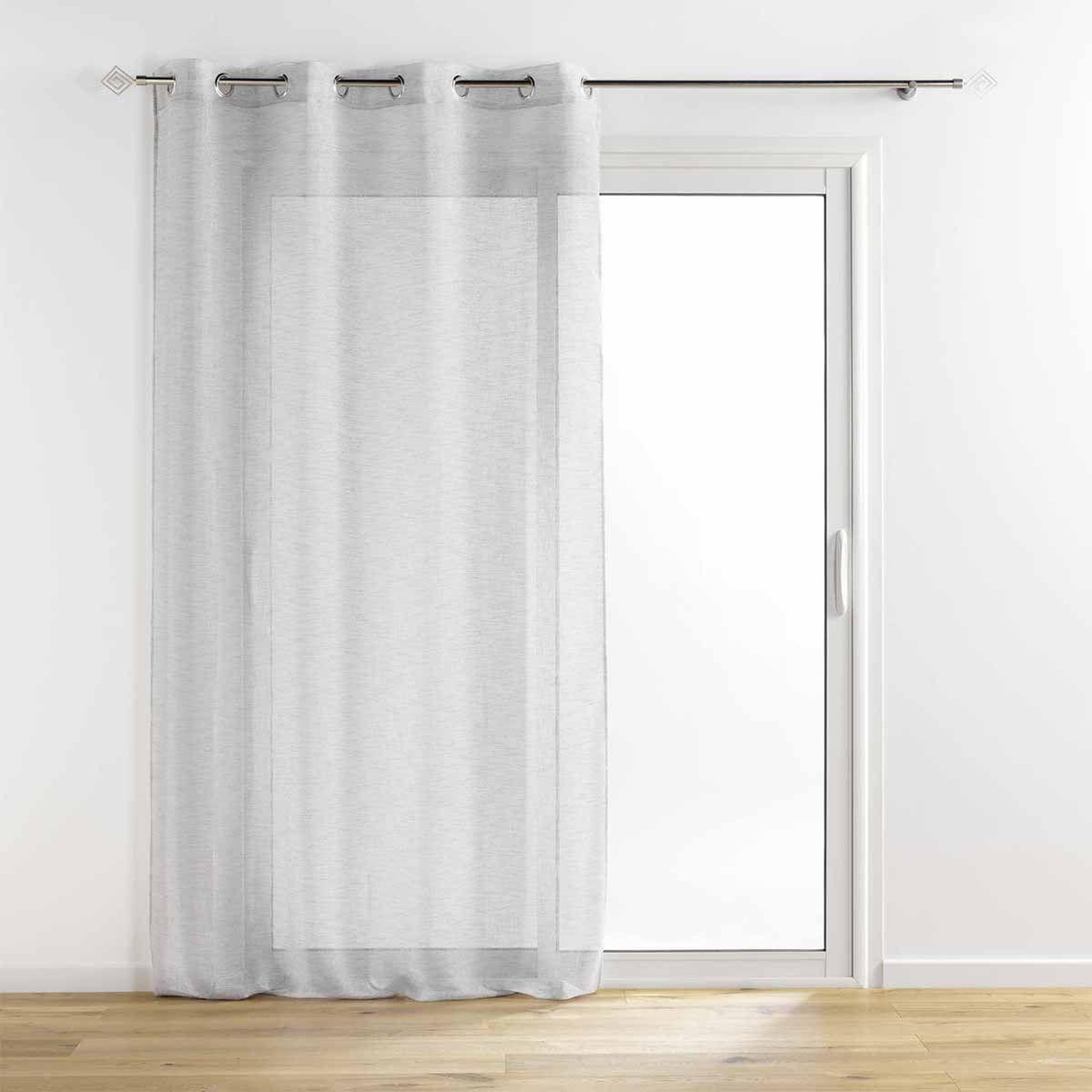 Douceur d'Intérieur Rideau voilage à œillets  sunline  140x280cm gris & argent