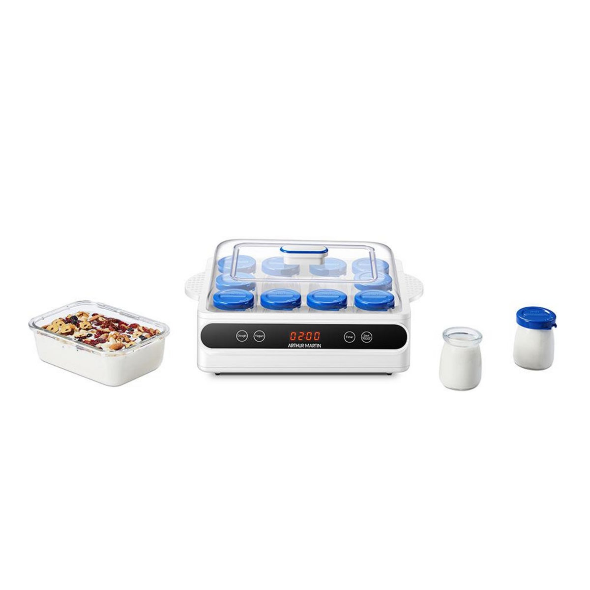 Arthur Martin Yaourtière 40w 12 pots de 110ml + 1 pot de 700ml - amp708