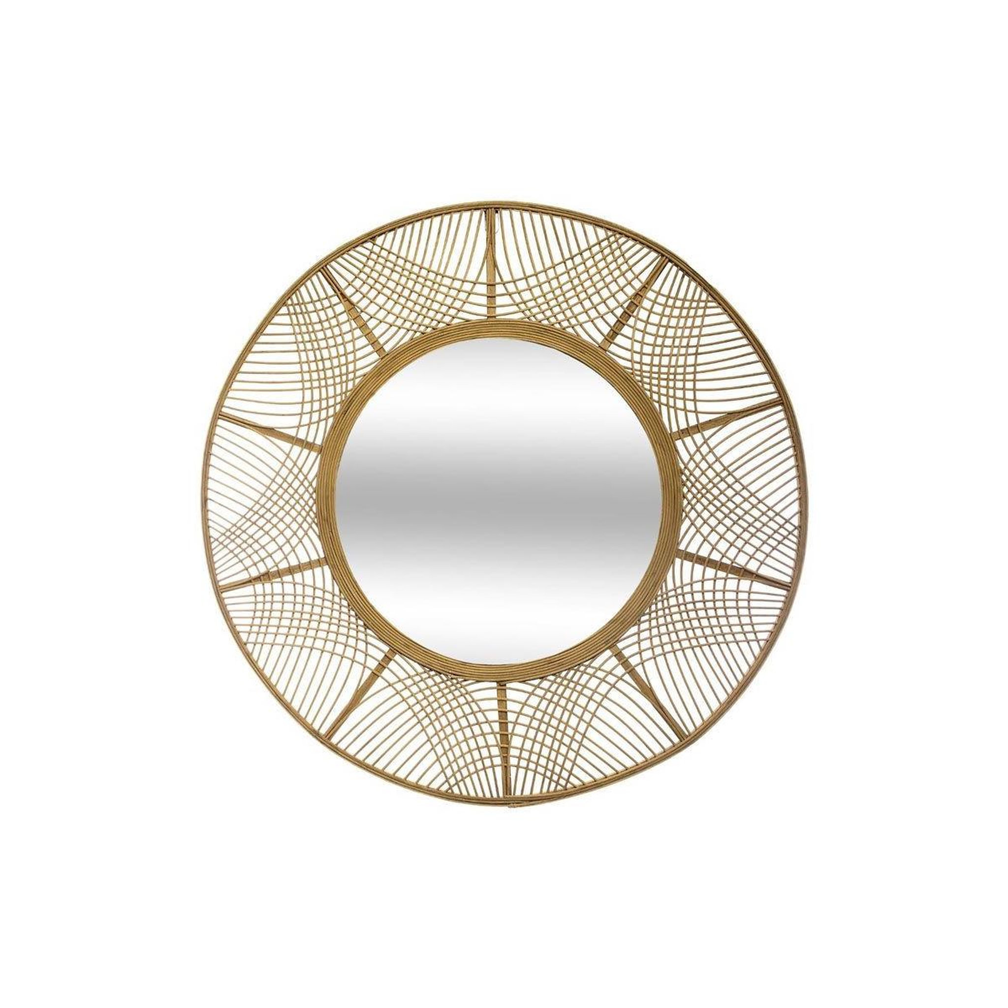 Voir la diapositive 1 : ATMOSPHERA Miroir mural rond en bambou  ina  89cm naturel