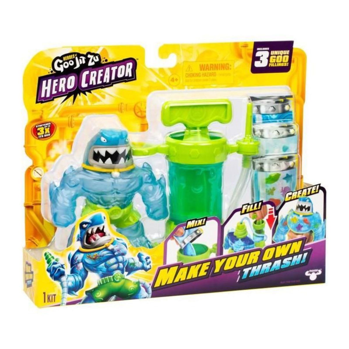 GENERIQUE Figurine Hero Creator Thrash 11cm - HERoeS OF GOO JIT ZU - Kit de création de texture personnalisée