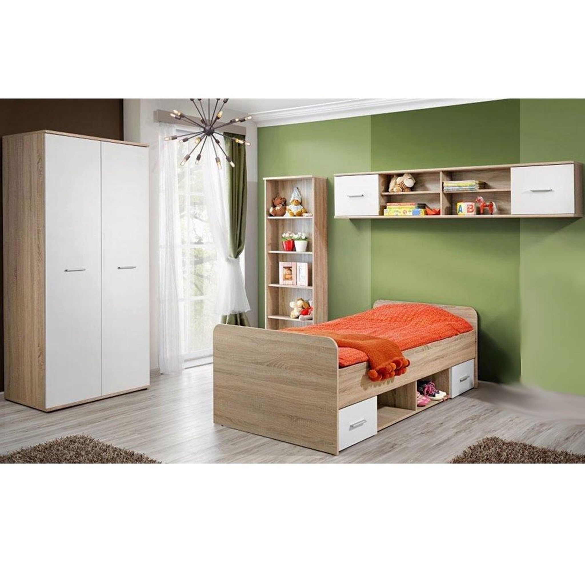 Voir la diapositive 4 : Paris Prix Chambre complète enfant 4p  dino i  chêne & blanc