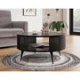 Voir la diapositive 3 : BEST MOBILIER Forini - table basse ronde - effet marbre noir - 1 niche - 75 cm