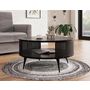Voir la diapositive 3 : BEST MOBILIER Forini - table basse ronde - effet marbre noir - 75 cm