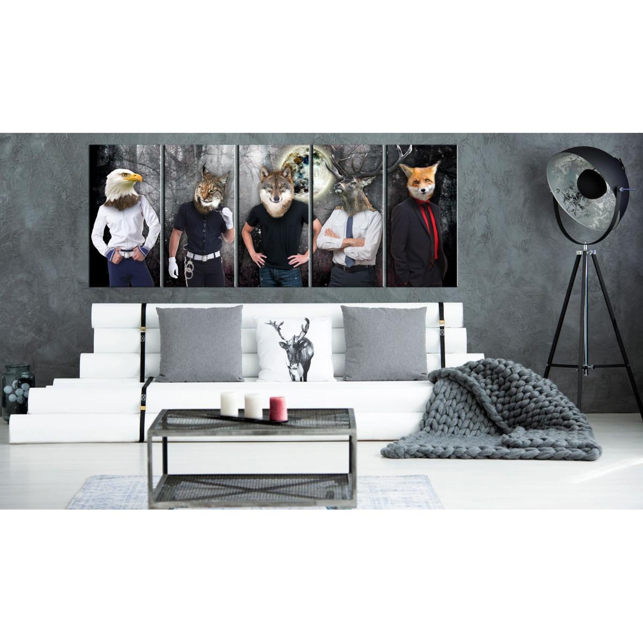 Voir la diapositive 2 : Paris Prix Tableau imprimé  animal faces