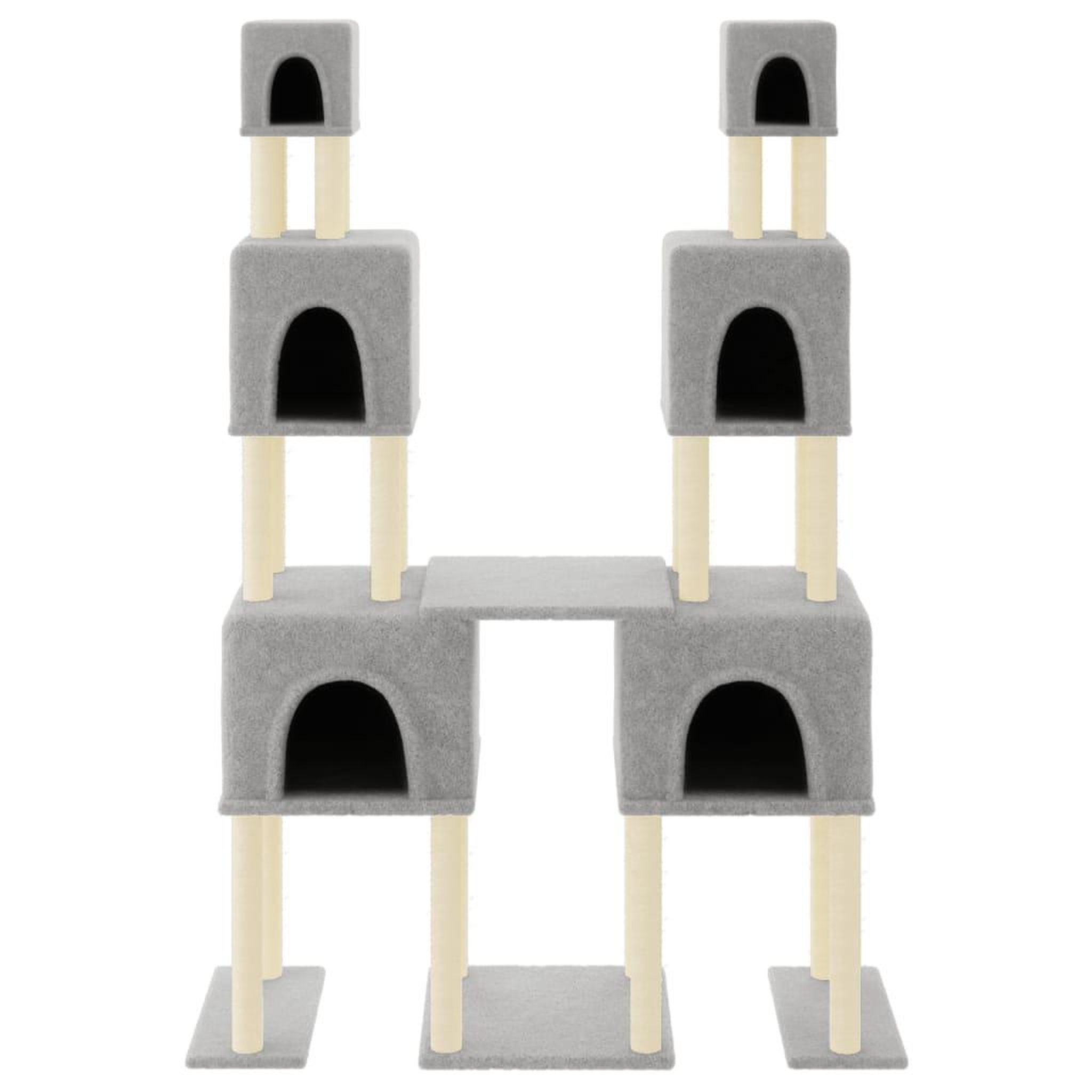 Voir la diapositive 3 : VIDAXL Arbre a chat avec griffoirs en sisal Gris clair 199 cm