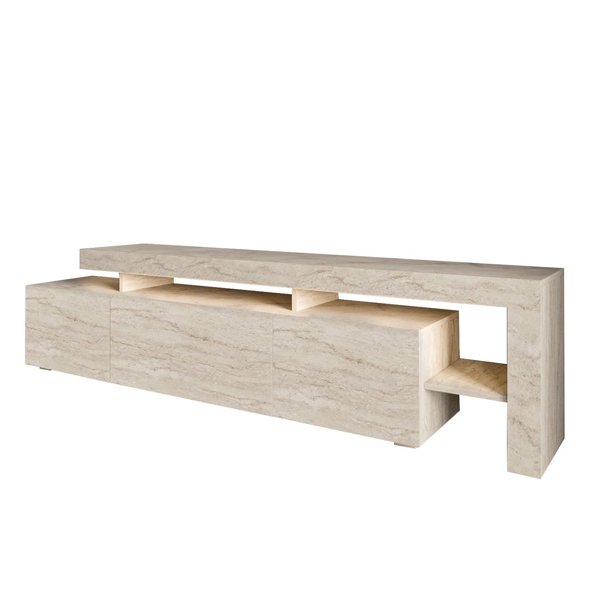 Habitat et Jardin Meuble tv en bois  beliz  - 192 x 37 x 53 cm - travertin