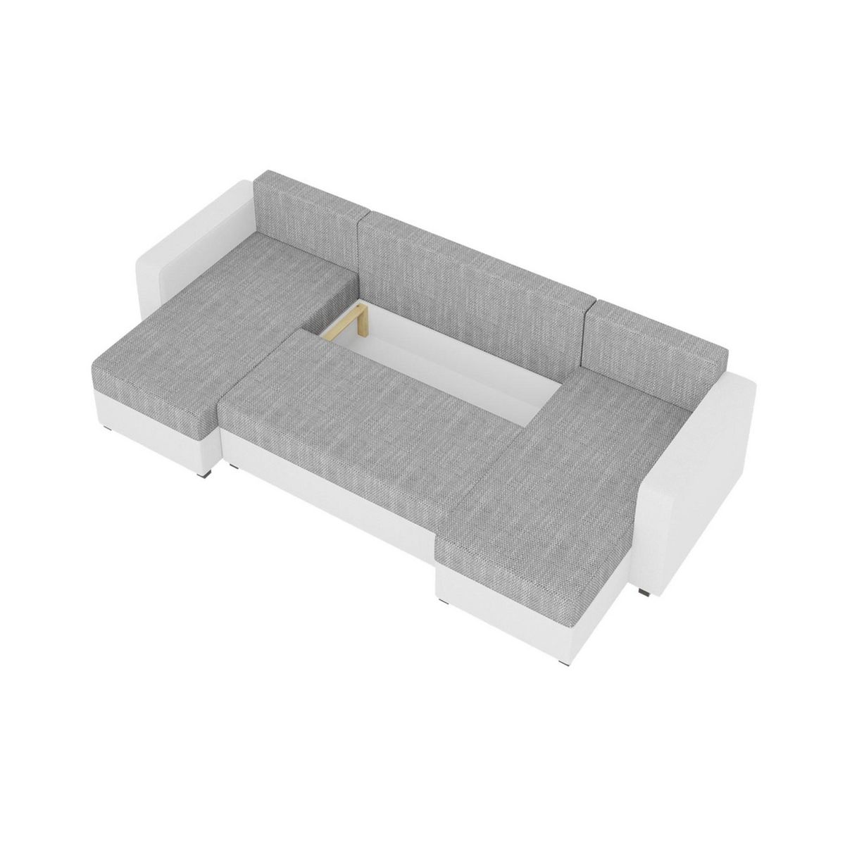 BEST MOBILIER Romy - canapé panoramique en u - 7 places - convertible avec coffre - en tissu et pu