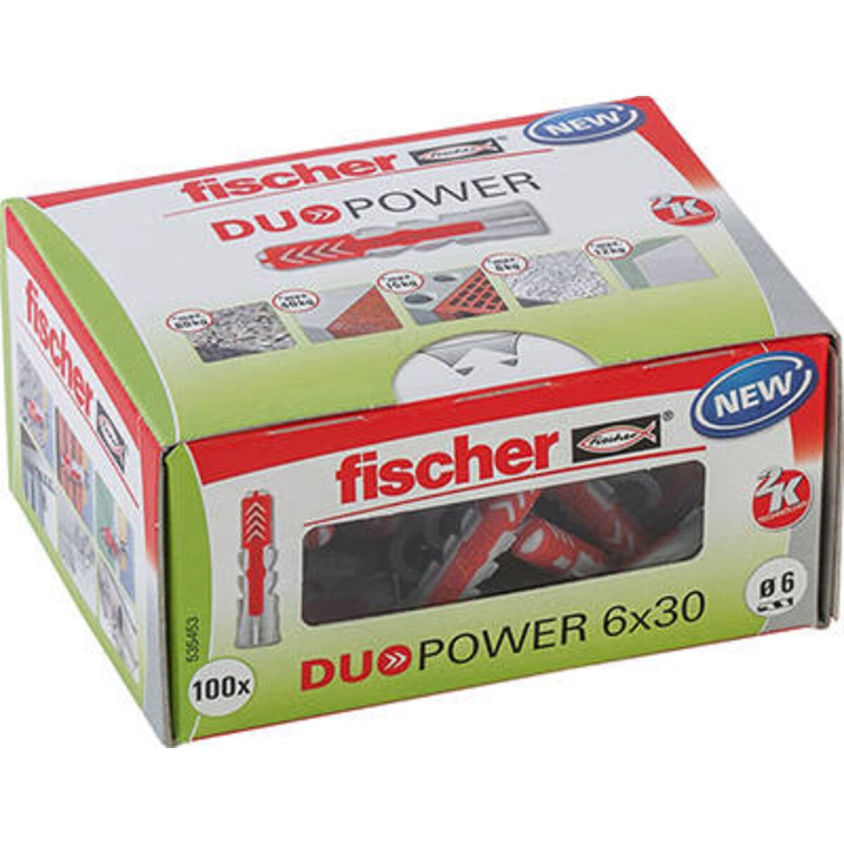 Fischer Boîte de 100 Chevilles DUOPOWER 6x30 DIY
