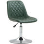 Voir la diapositive 1 : HOMCOM Chaise de bureau design Chesterfield capitonné revêtement synthétique vert vieilli avec surpiqûres