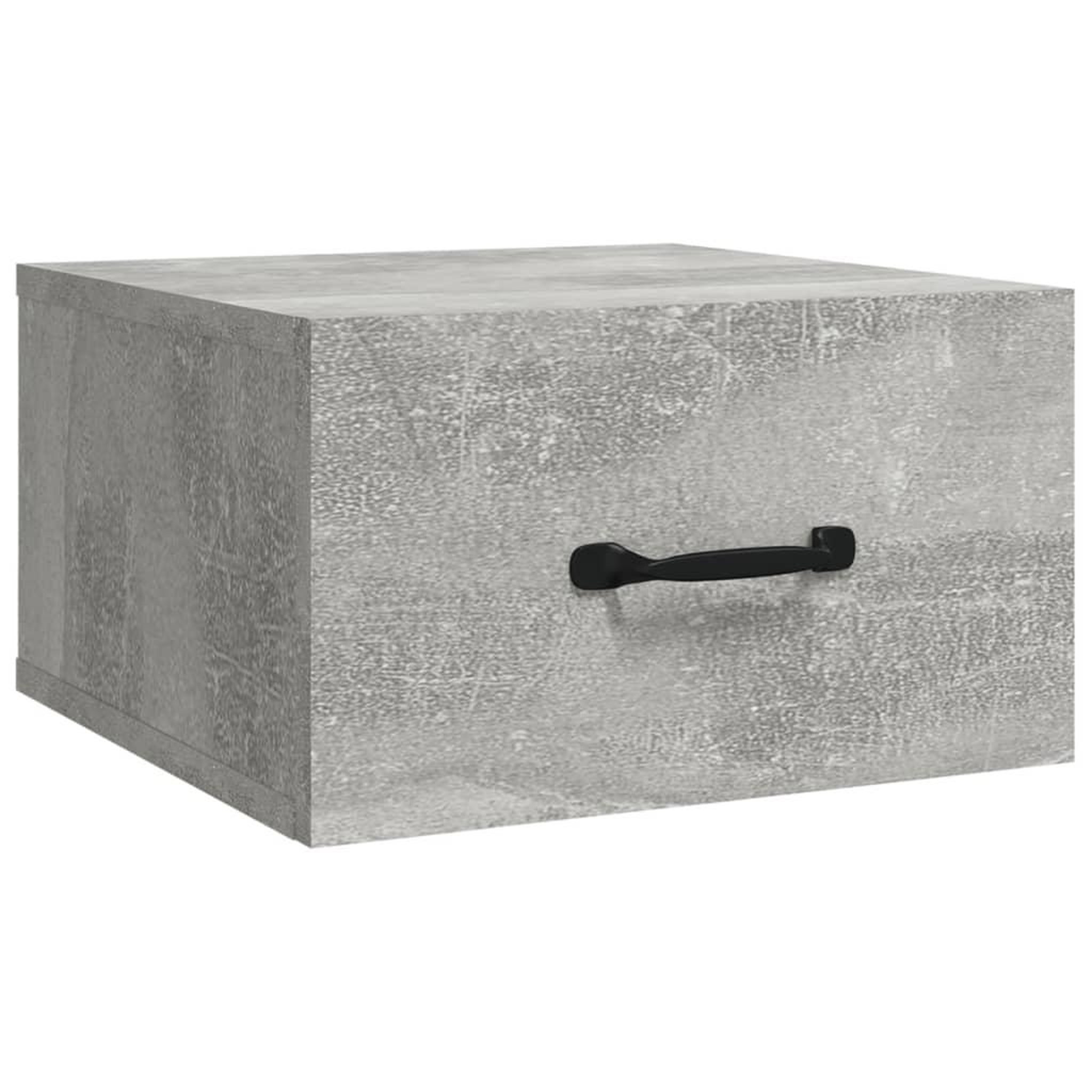 Voir la diapositive 2 : VIDAXL Table de chevet murale Gris beton 35x35x20 cm