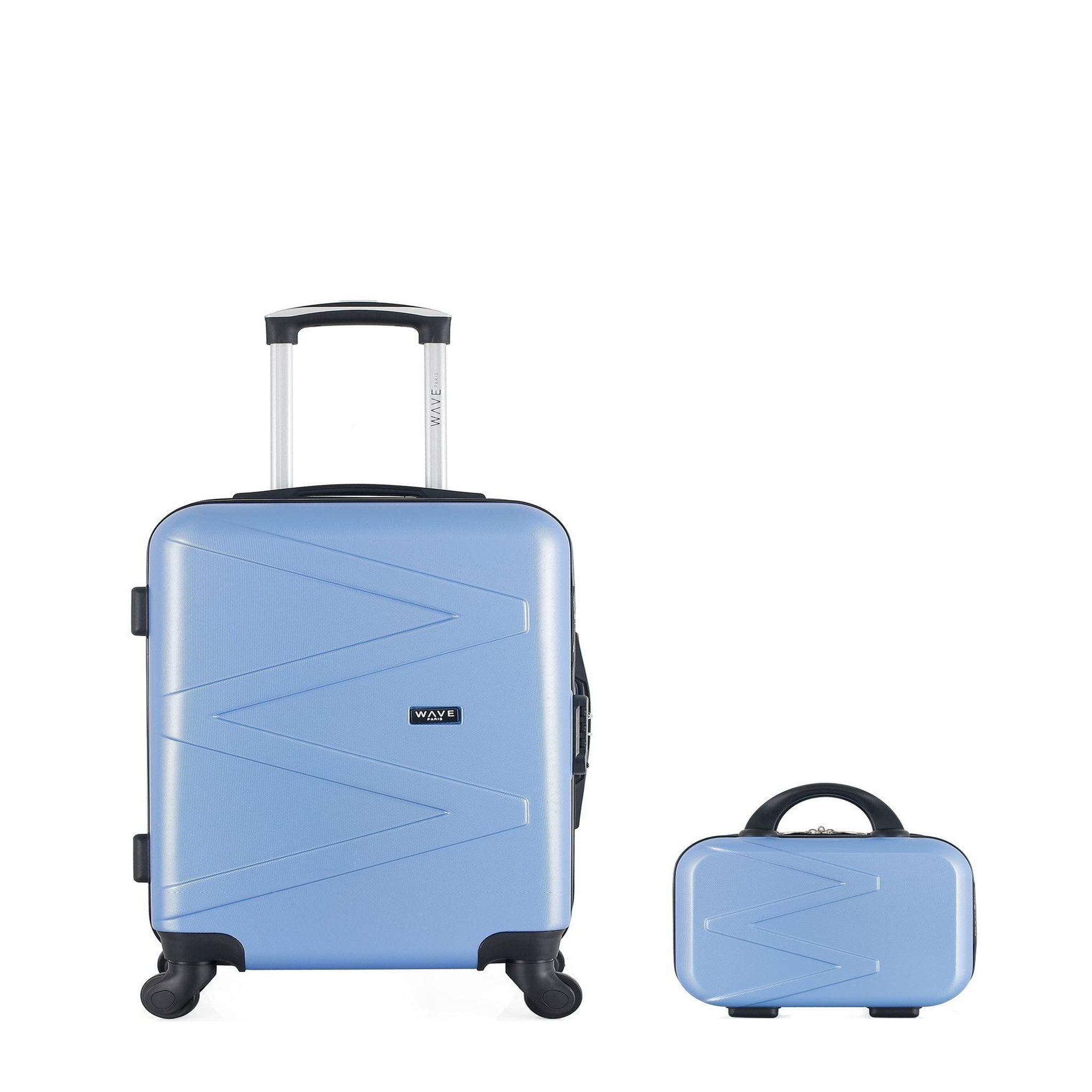 WAVE PARIS WAVE PARIS - Lot de 2 - Valises Cabine et Vanity AMAZONE. Coloris disponibles : Violet, Gris, Rouge, Vert, Rose, Bleu