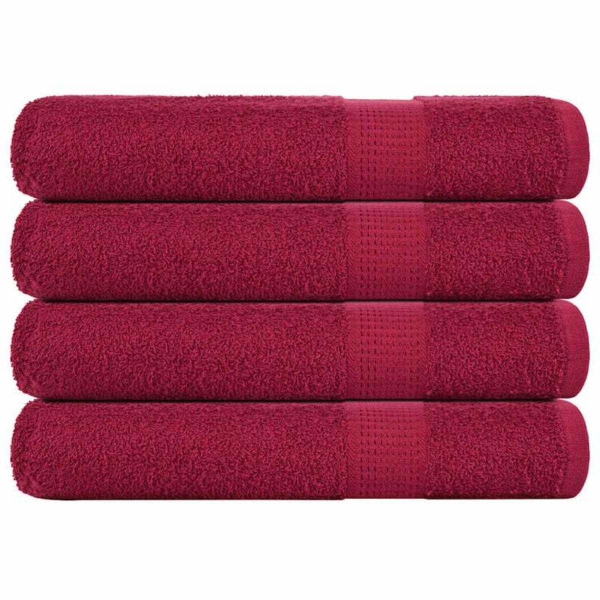 VIDAXL Serviettes de sauna 4 pcs bordeaux 80x200cm 360 g m² 100% coton