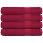Voir la diapositive 1 : VIDAXL Serviettes de sauna 4 pcs bordeaux 80x200cm 360 g m² 100% coton