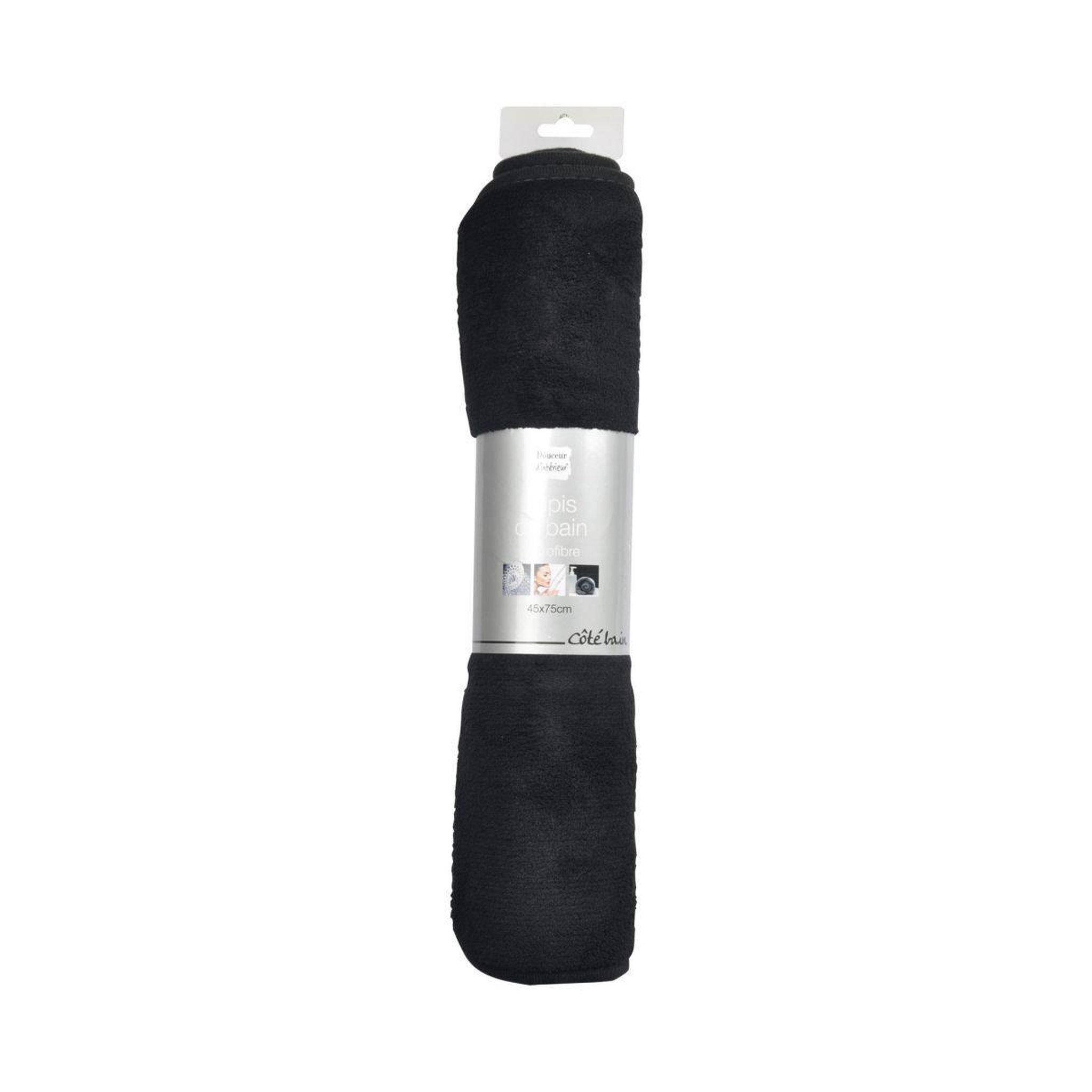 Voir la diapositive 3 : Douceur d'Intérieur Tapis de bain microfibre  vitamine ii  45x75cm noir