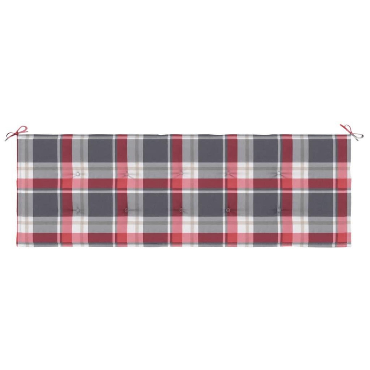 VIDAXL Coussin de banc de jardin motif a carreaux rouges 150x50x3 cm